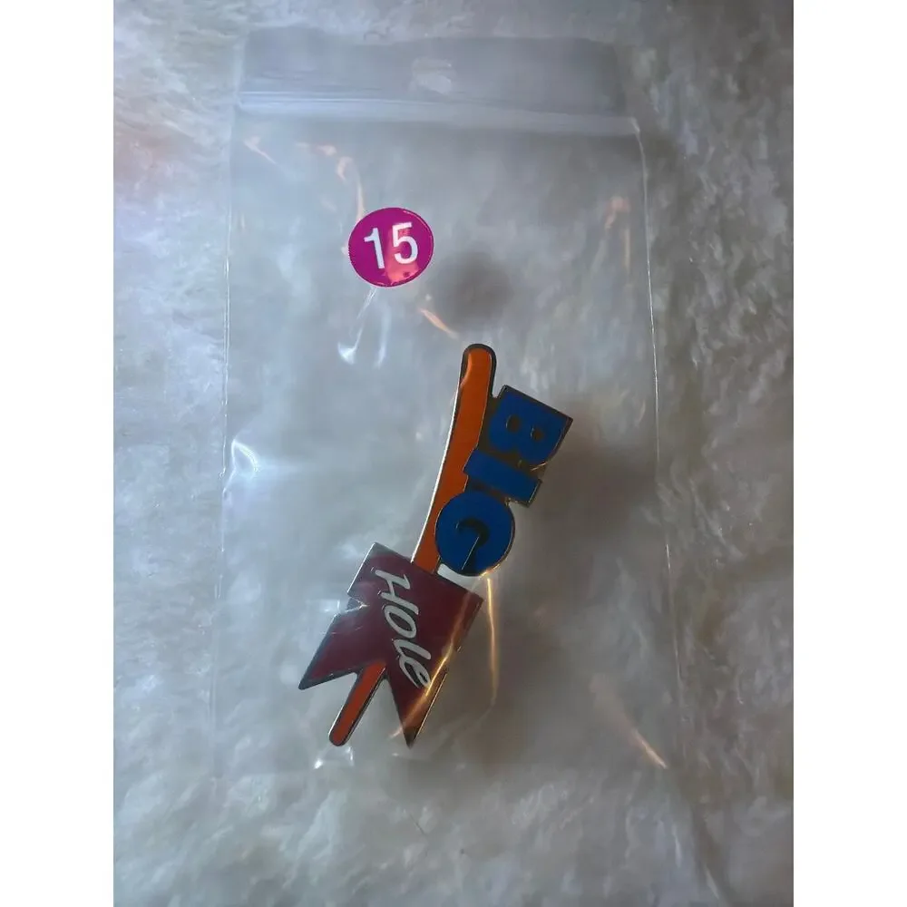 Big K Hole Glow In The Dark Enamel Lapel Hat Pin Kmart Parody Double Post